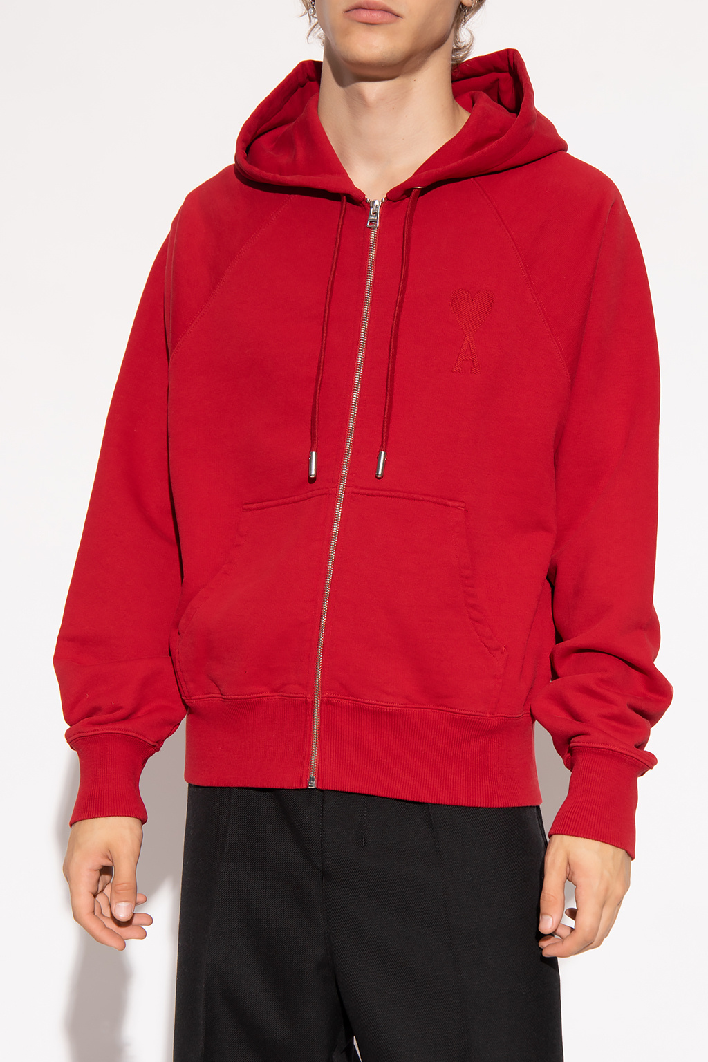 Red Zip-up hoodie Ami Alexandre Mattiussi - Vitkac Canada
